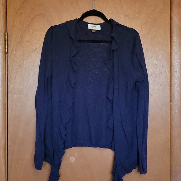 Cardigan with ruffle front